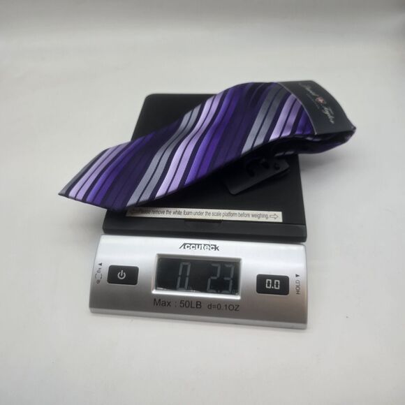 David Taylor Collection Necktie Purple Striped Dressy Formal Tie 60" NEW - Picture 9 of 9
